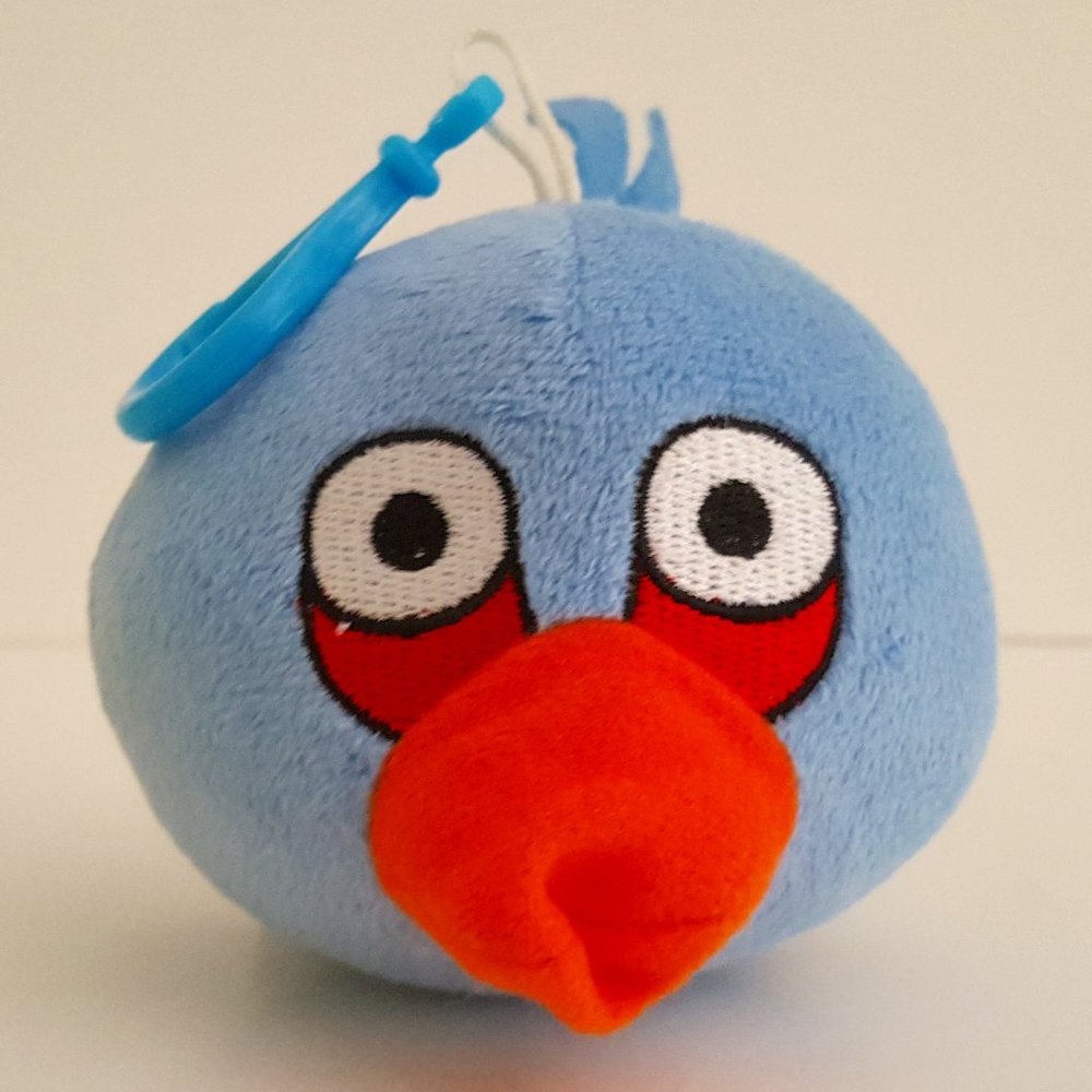 Angry Birds Backpack Clip 3" Blue Plush